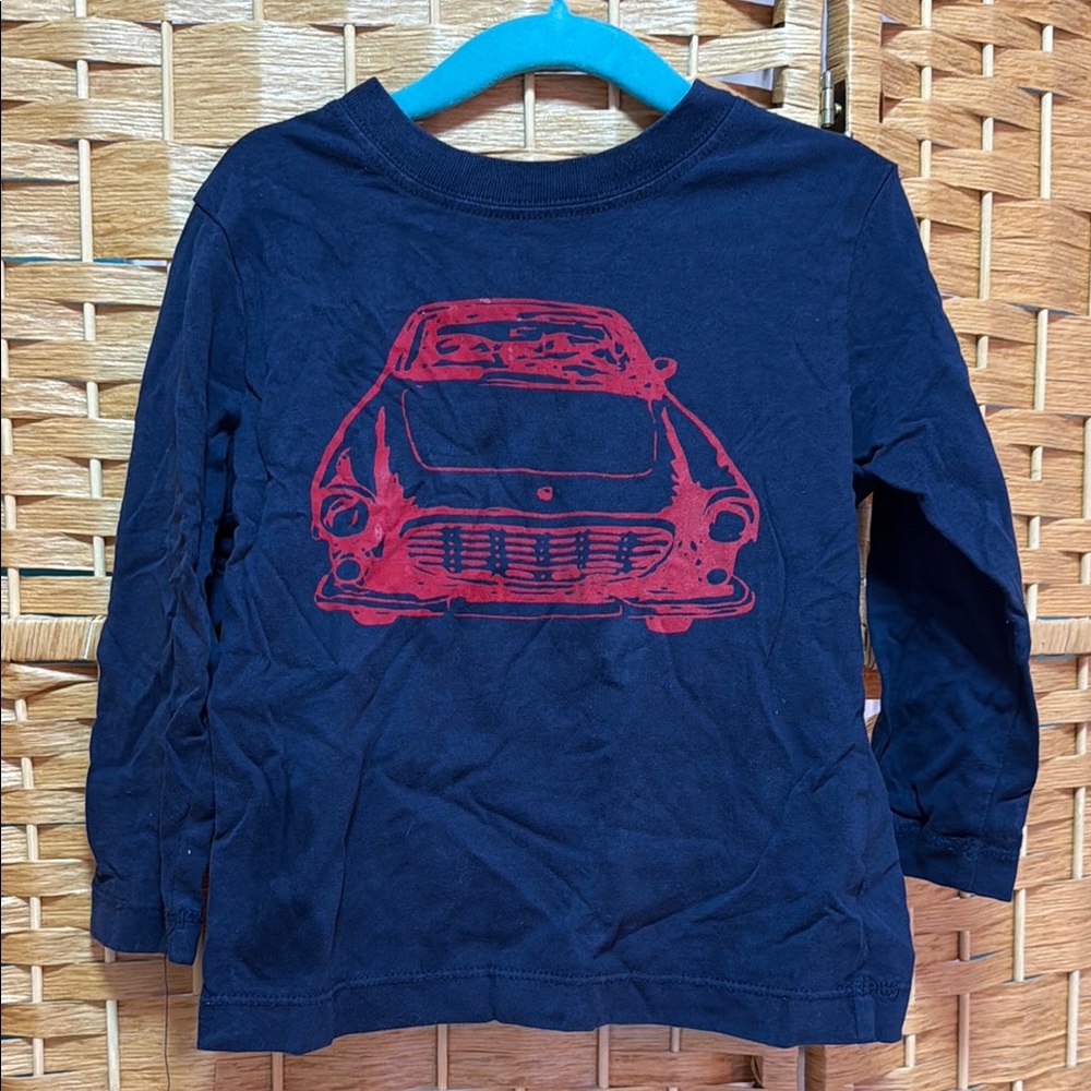 Hanna Andersson 3T long sleeve navy blue car shirt